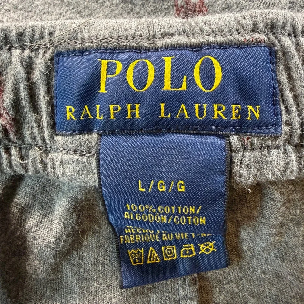 Polo Ralph Lauren Mens Gray Cotton Pony Logo Jogger Pajama Pants Large 2869